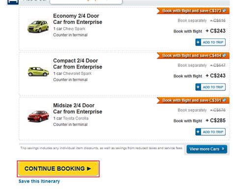 Continue booking .